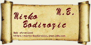 Mirko Bodirožić vizit kartica